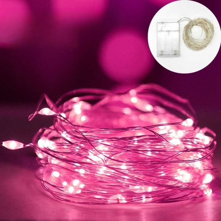Guirlande-Lumineuse-Interieur-Pile-rose.jpg - Lampe de chevet de bureau