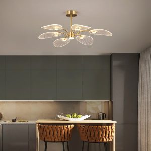 Lustre Feuilles Transparentes