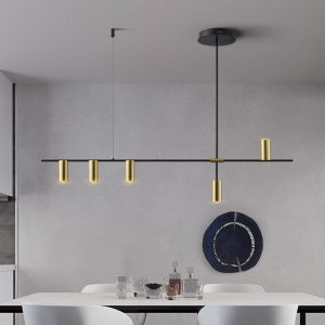 Lustre Métal Noir Et Doré