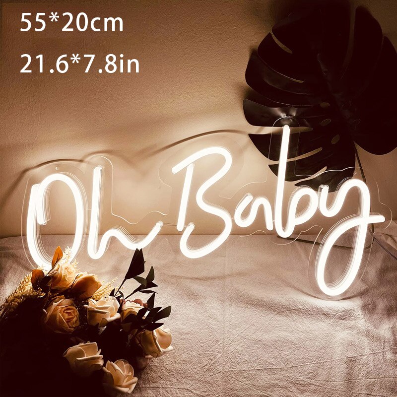 Neon-Oh-Baby-jaune.jpg - Lampe de chevet de bureau
