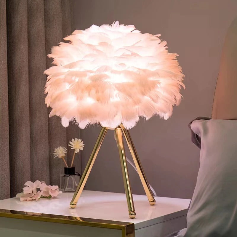 lampe-de-chevet-plume-cygne-rose-519.jpg - Lampe de chevet de bureau
