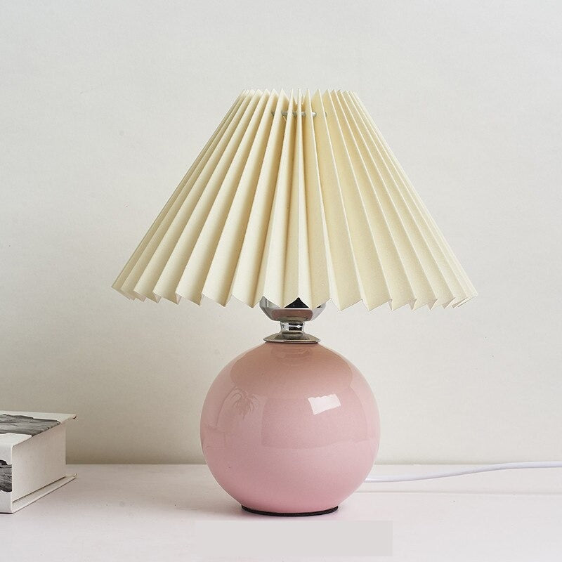 lampe-de-chevet-vintage-ceramique-beige-rose.jpg - Lampe de chevet de bureau
