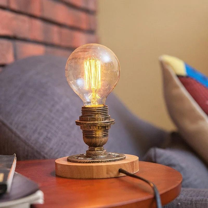 lampe-poser-bois-fer-style-rustique-vintage__1.jpg - Lampe de chevet de bureau