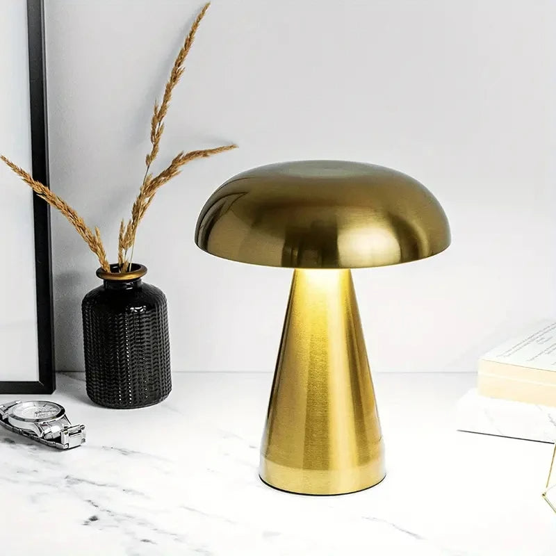 lampe-poser-fil-led-style-champignon-dore-01.jpg - Lampe de chevet de bureau