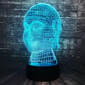 Lampe 3D  Tête Bouddha