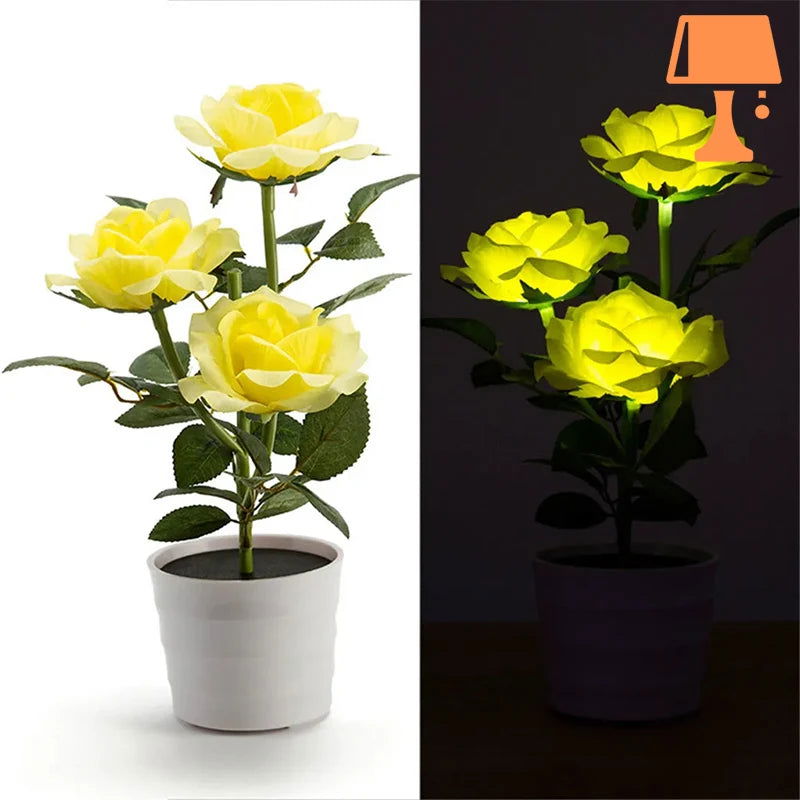 lampe_de_chevet_flower_pot_jaune-6681842.jpg - Lampe de chevet de bureau