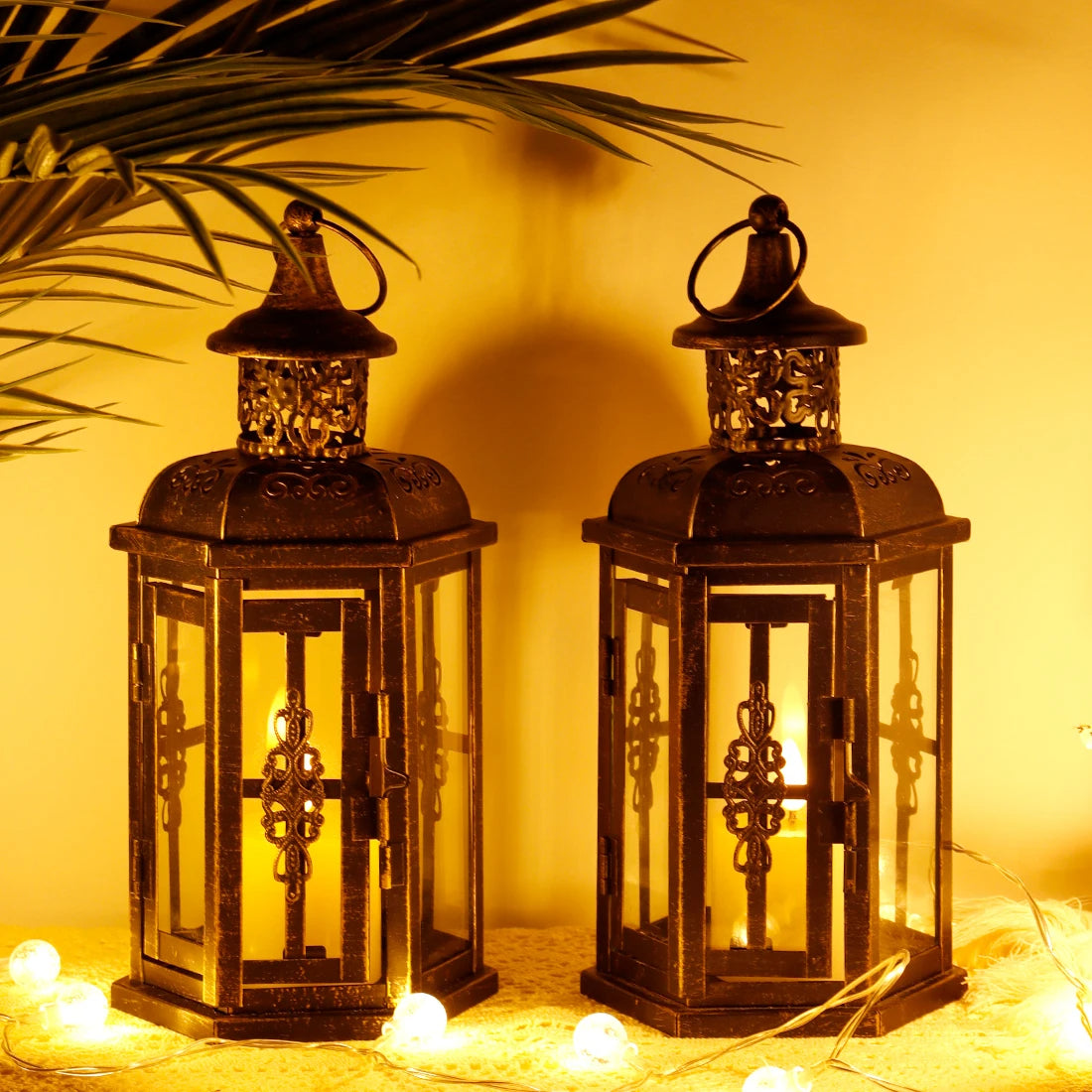 lot-deux-lanternes-poser-style-nordique-03.jpg - Lampe de chevet de bureau