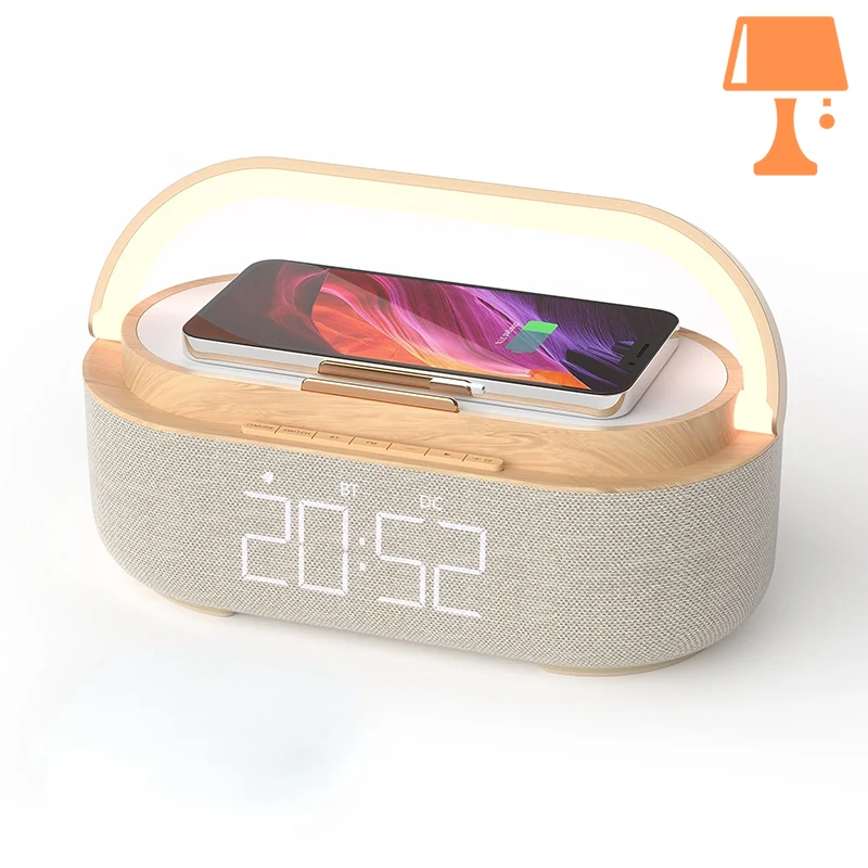 radio-reveil-lampe-de-chevet-marron-bois.png - Lampe de chevet de bureau